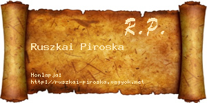 Ruszkai Piroska névjegykártya