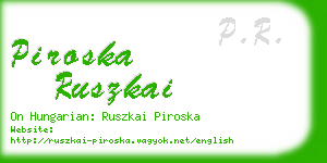 piroska ruszkai business card